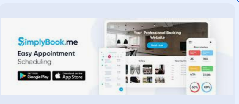 SimplyBook.me booking software interface for small business